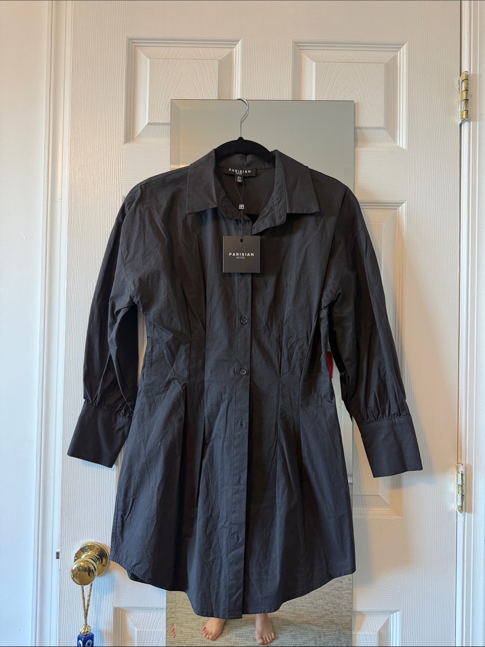 Parisian Works Black Button-Front Longline Dress